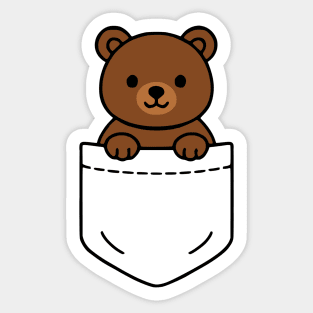 Cute Bear Pocket Pal Funny Teddy Bear Wildlife Forest Animal Sticker